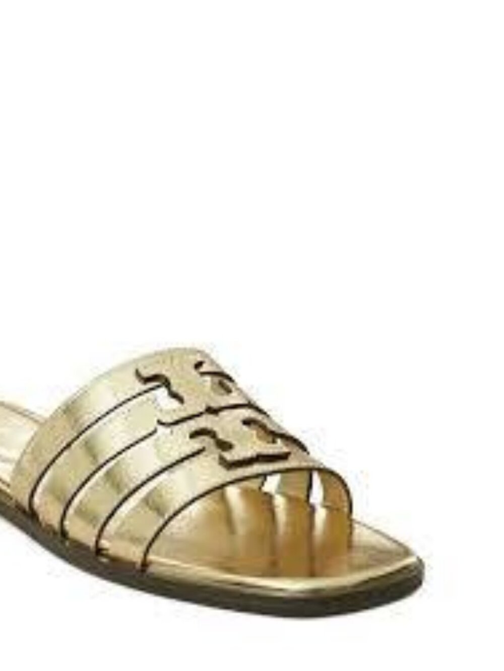 NIB Tory Burch Ines Slide Sandals GOLD